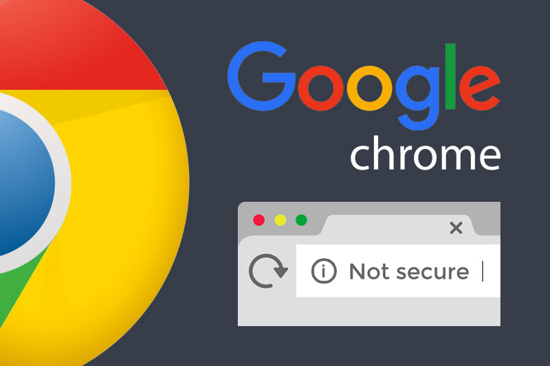Google chrome browser showing Not secure